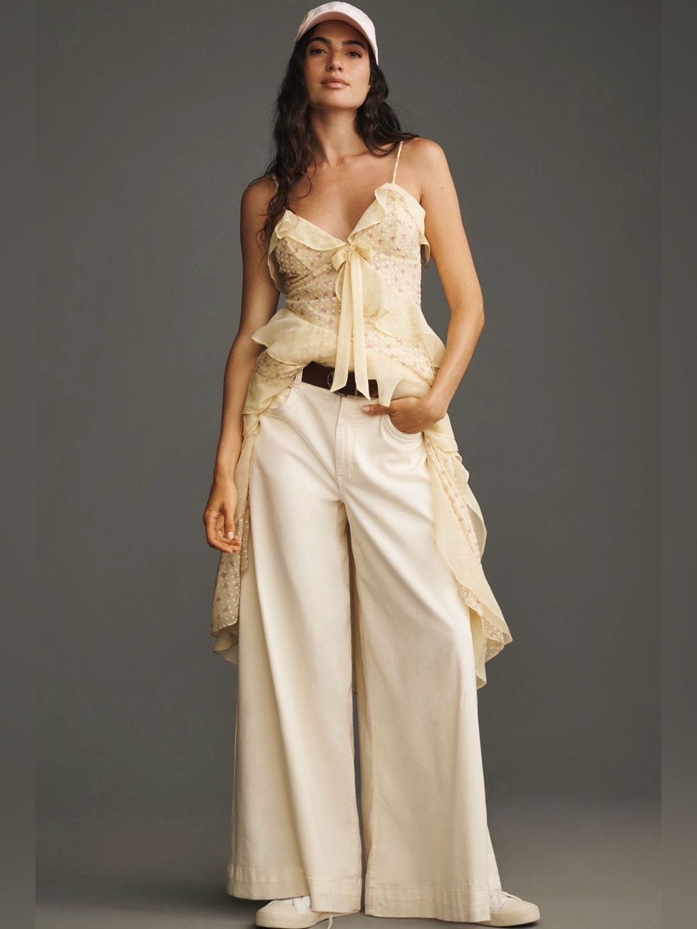 Pilcro High Rise Wide Leg Palazzo Pants